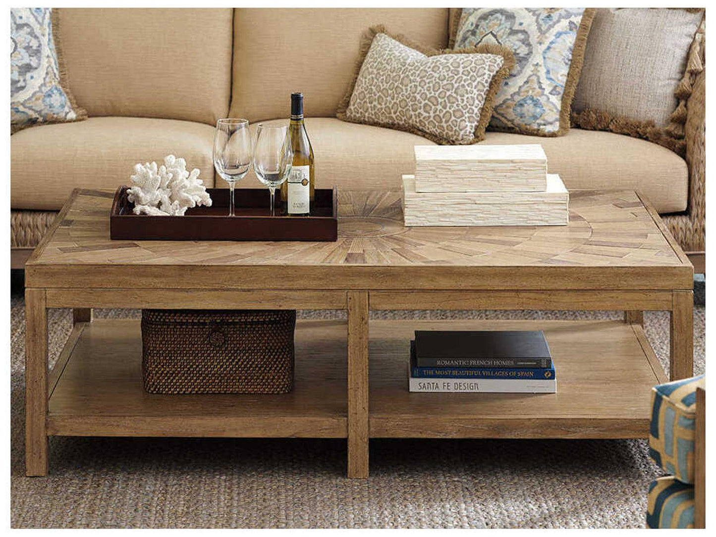 Home Los Altos Ducane Rectangular Coffee Table in Natural Oak