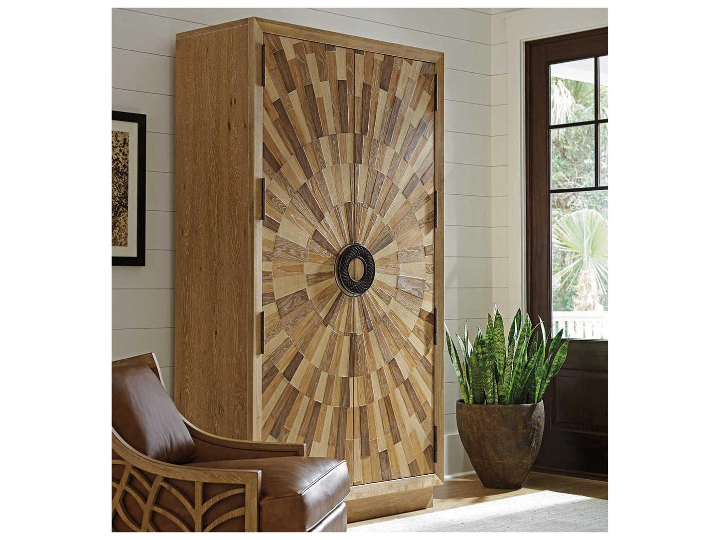 Los Altos Pavillion Wardrobe Armoire in Natural Oak