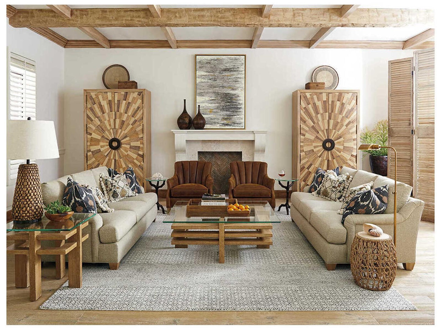 Los Altos Pavillion Wardrobe Armoire in Natural Oak