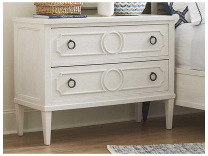 Ocean Breeze Brantley 2-Drawer Nightstand in Shell White