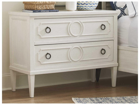 Ocean Breeze Brantley 2-Drawer Nightstand in Shell White