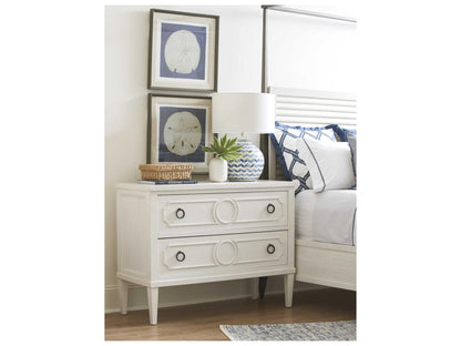 Ocean Breeze Brantley 2-Drawer Nightstand in Shell White