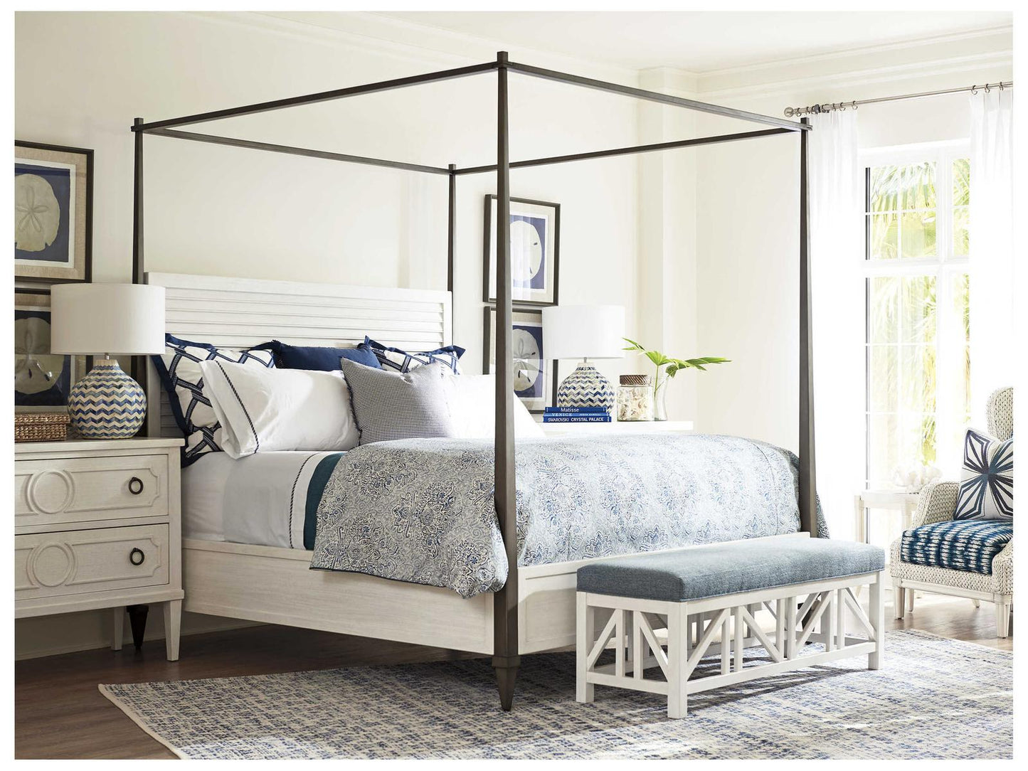 Ocean Breeze Brantley 2-Drawer Nightstand in Shell White