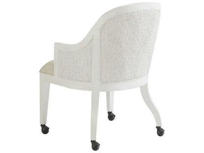 Home Ocean Breeze Bayview Upholstered Dining Armchair with Casters in Caribbean Sands