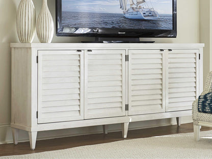 Ocean Breeze Lantern Bay Media Console in Shell White