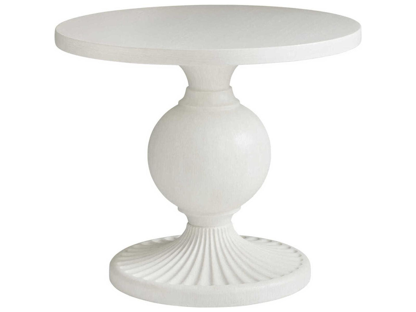 Ocean Breeze Marco Round Center Table in Shell White Wood