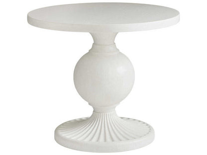Ocean Breeze Marco Round Center Table in Shell White Wood