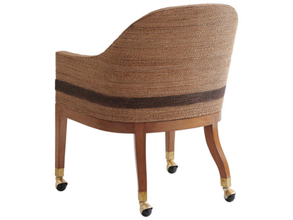 Palm Desert Dorian Woven Dining Arm Chair in Sundrenched Sierra Tan