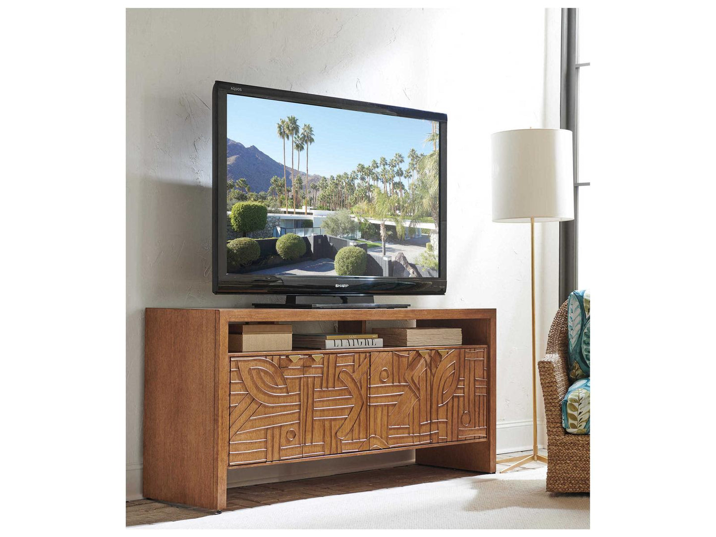 Palm Desert Manning Media Console Sundrenched Sierra Tan Finish