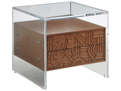 Palm Desert Arden Acrylic End Table with Two Drawers