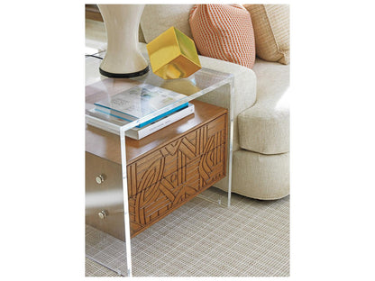 Palm Desert Arden Acrylic End Table with Two Drawers
