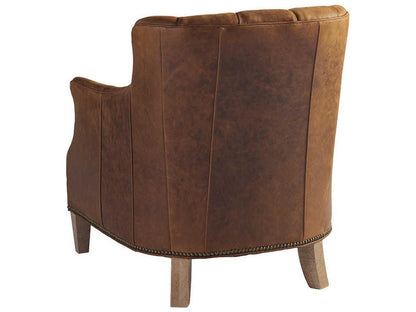 Home Los Altos Princeton Leather Accent Chair with Nailhead Trim