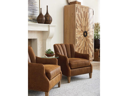 Home Los Altos Princeton Leather Accent Chair with Nailhead Trim