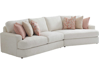 Palm Desert White Upholstered Right Arm Facing Lansing Sectional Sofa