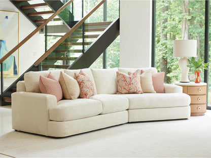 Palm Desert White Upholstered Right Arm Facing Lansing Sectional Sofa