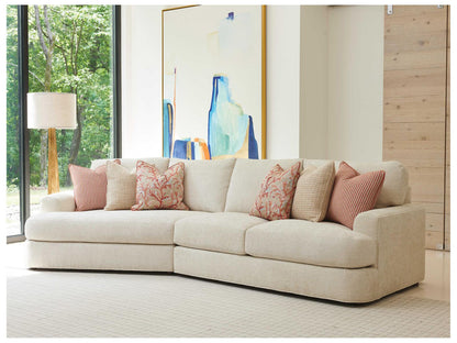 Palm Desert White Upholstered LAF Lansing Sectional Sofa