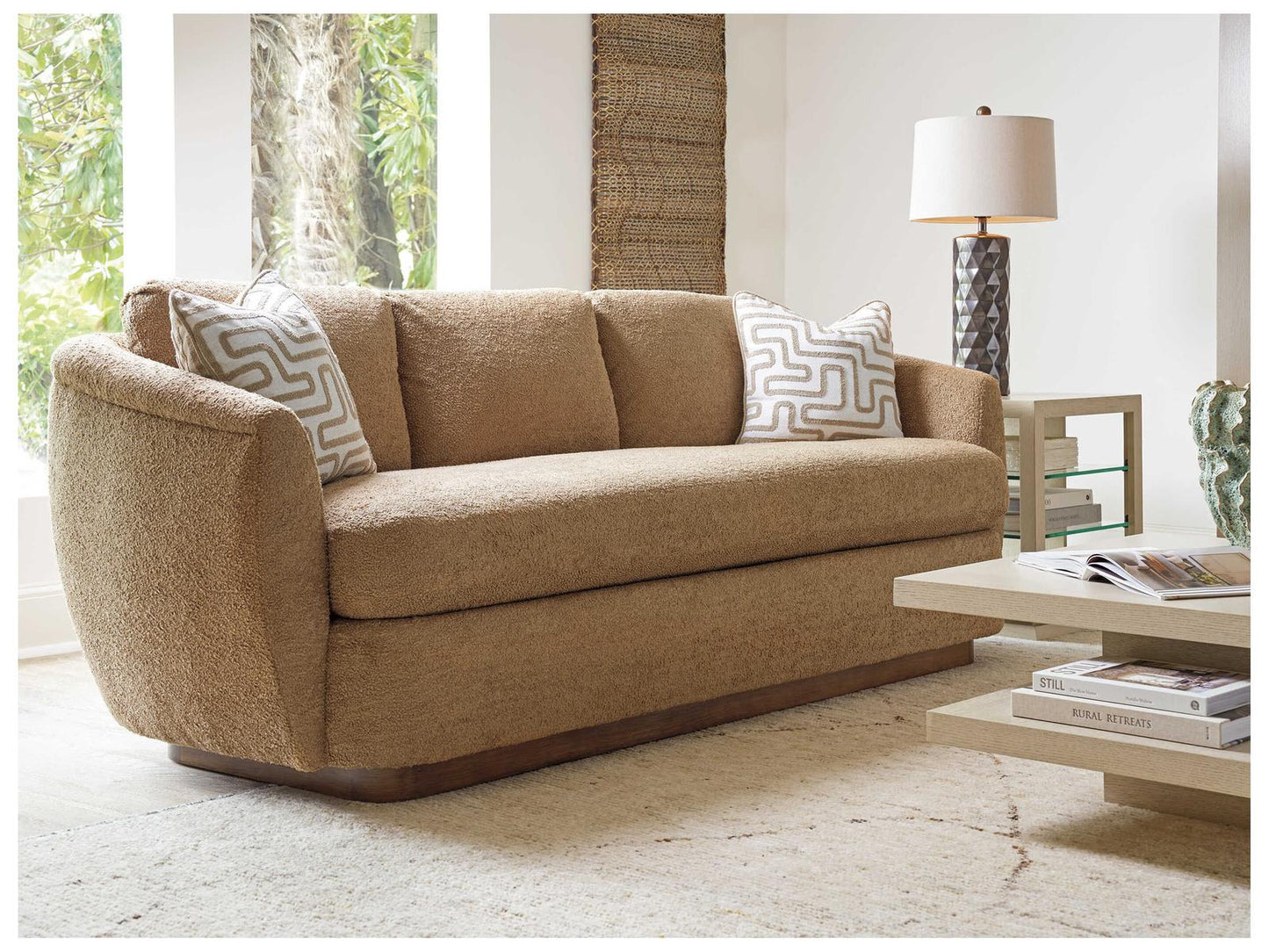 Sunset Key Gossner 3-Seat Fabric Sofa with Throw Pillows