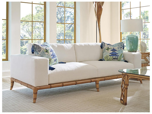Key Biscayne Star Island 2-Seat Sofa in White Upholstery