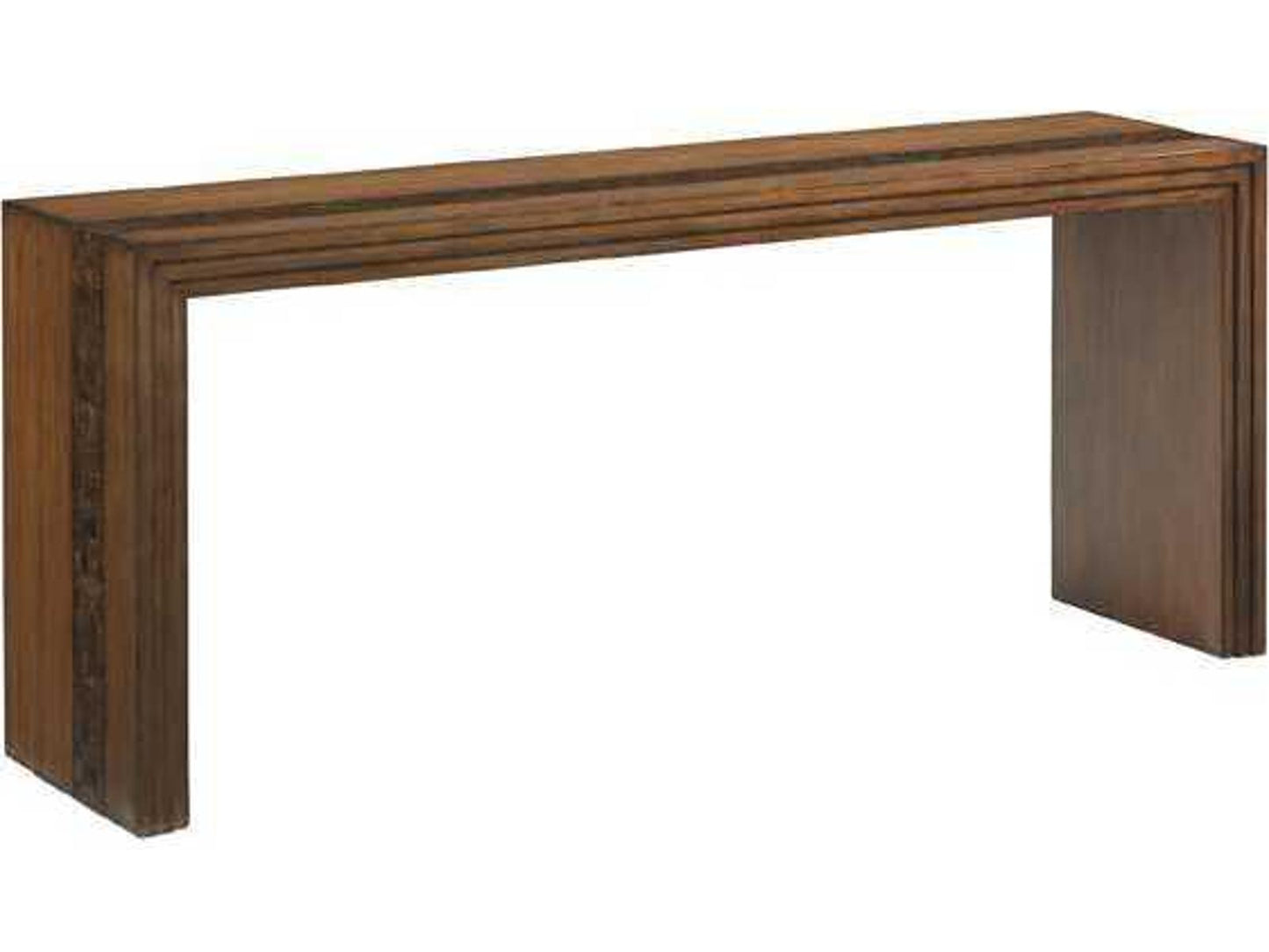 Home Island Fusion Turtle Island Console Table in Dark Walnut