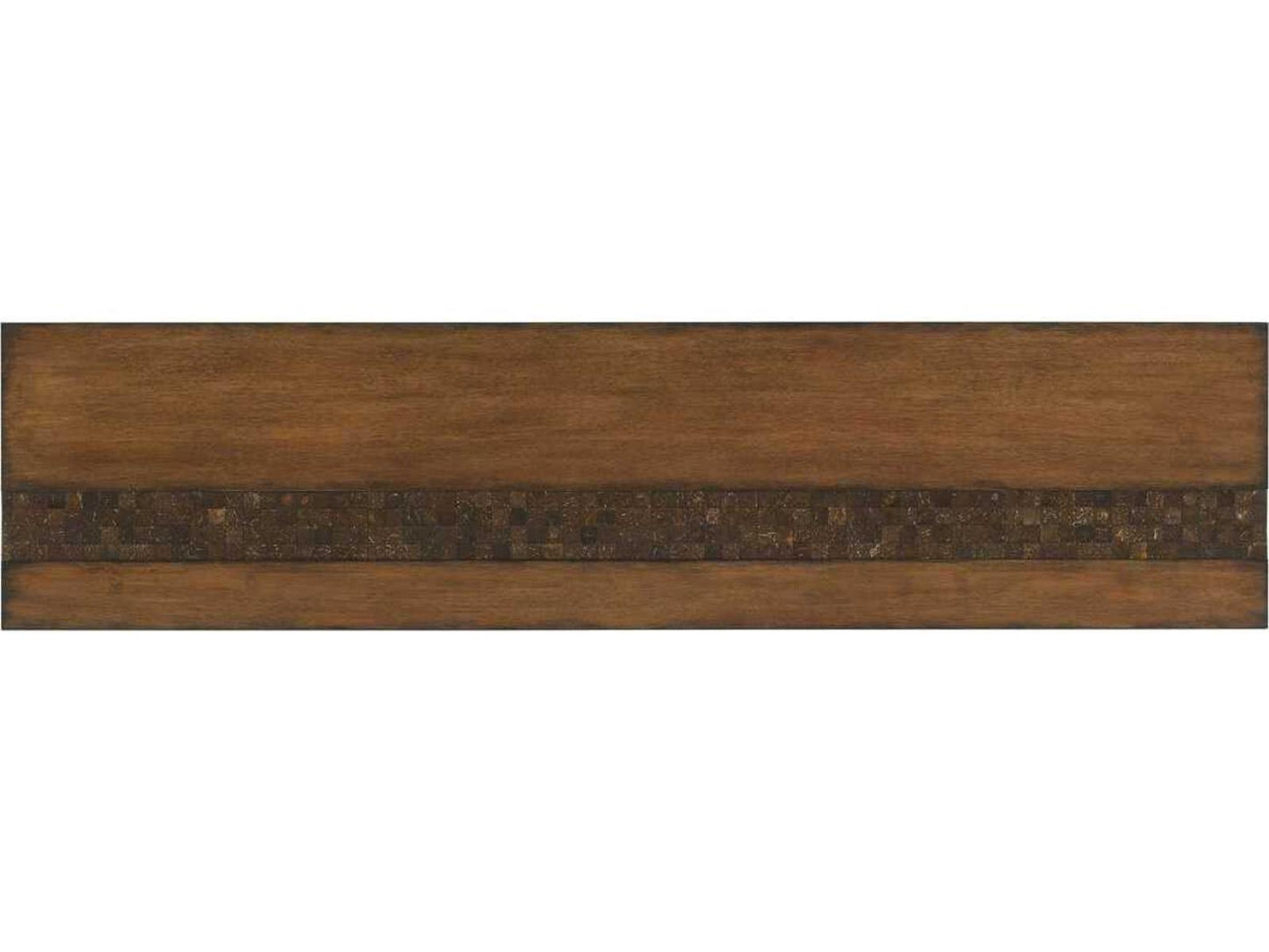 Home Island Fusion Turtle Island Console Table in Dark Walnut