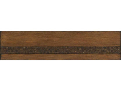 Home Island Fusion Turtle Island Console Table in Dark Walnut