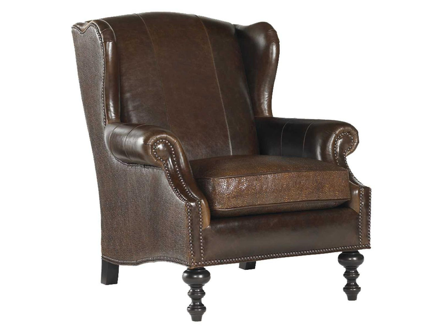 Royal Kahala Batik Leather Wing Chair