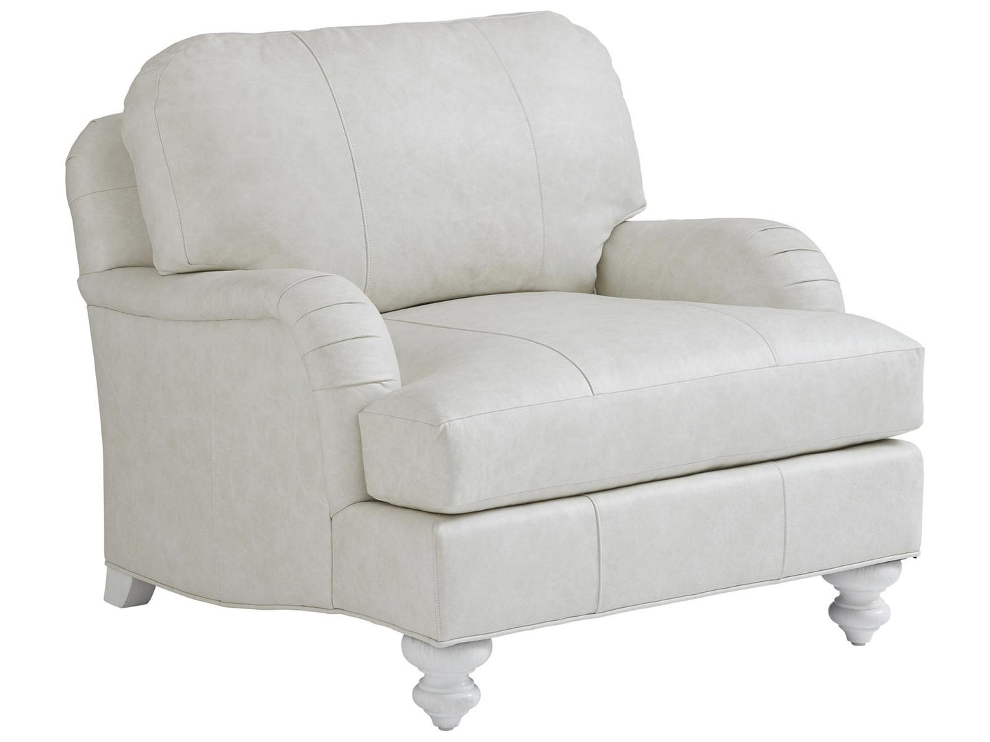 Ocean Breeze White Leather Accent Chair