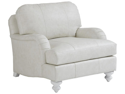 Ocean Breeze White Leather Accent Chair