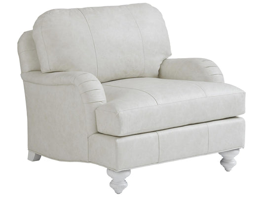 Ocean Breeze White Leather Accent Chair