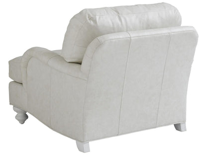Ocean Breeze White Leather Accent Chair