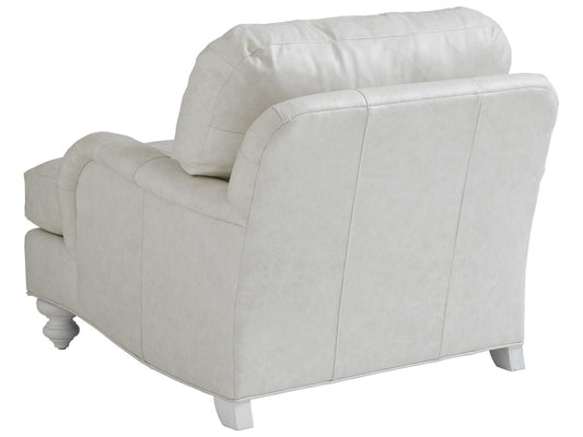 Ocean Breeze White Leather Accent Chair