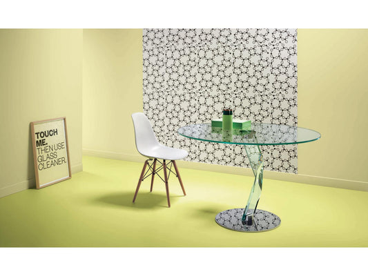 Bakkarat Alto Round Dining Table with Extra Clear Glass Top