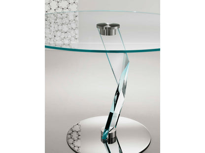 Bakkarat Alto Round Dining Table with Extra Clear Glass Top