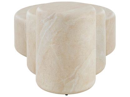 Modern Round Faux Stone End Table