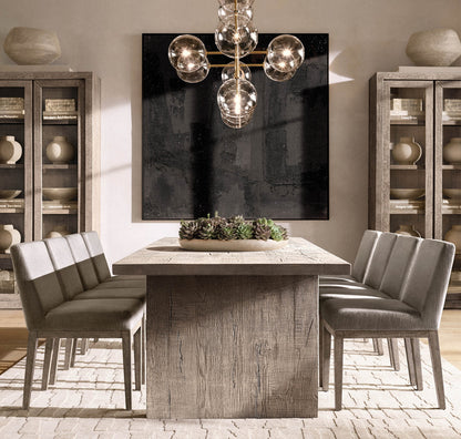 Glass Orbital Mobile Linear Chandelier