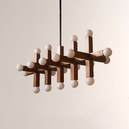 Unison Wood Cross Globe Chandelier