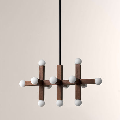 Unison Wood Cross Globe Chandelier