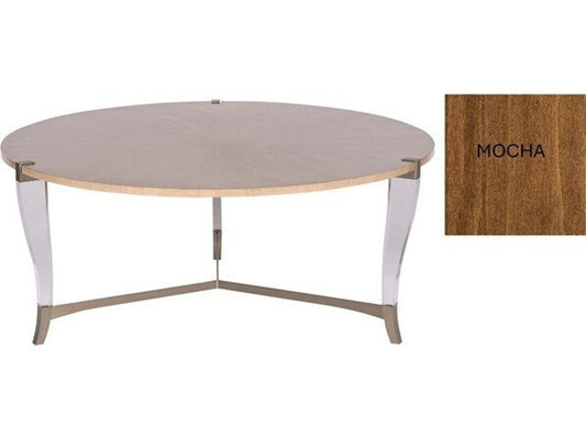 Clarion Round Wood Coffee Table Mocha Finish