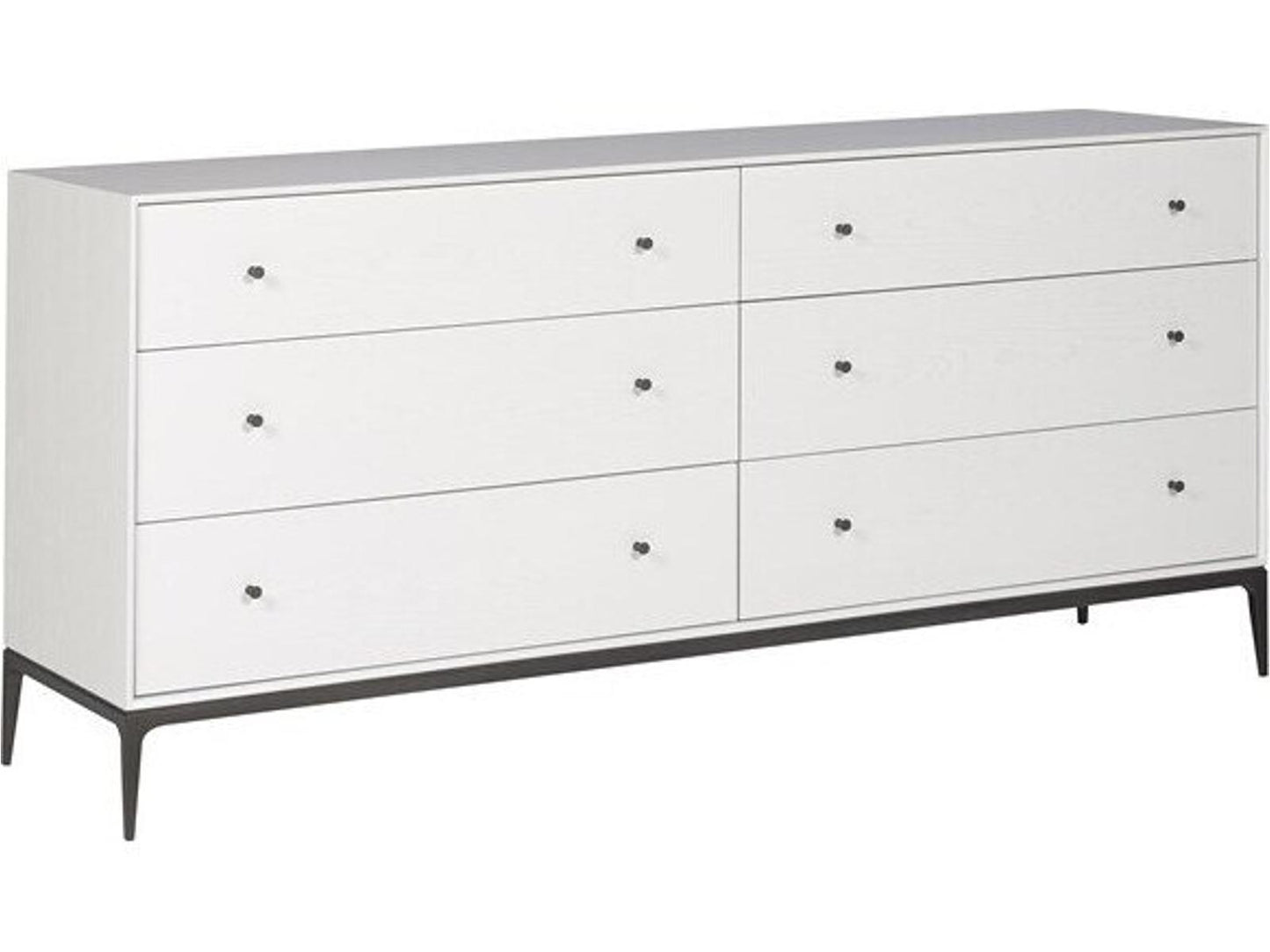 Essence 6-Drawers White Oak Wood Double Dresser