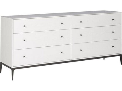 Essence 6-Drawers White Oak Wood Double Dresser