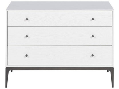 Essence 3-Drawer Nightstand White Oak with Heirloom Bronze