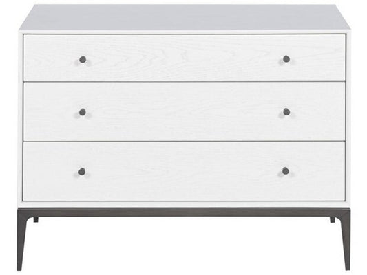 Essence 3-Drawer Nightstand White Oak with Heirloom Bronze