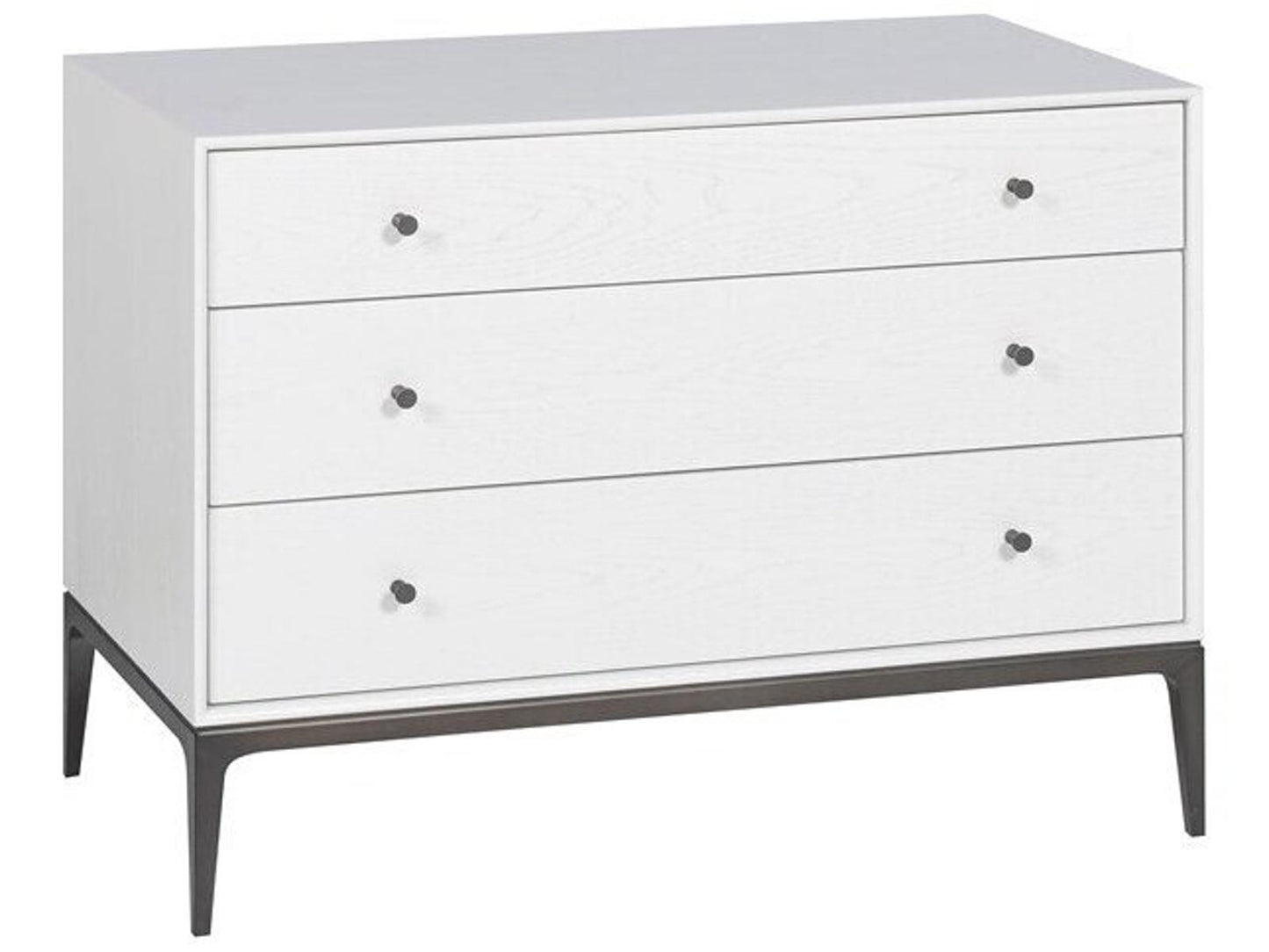 Essence 3-Drawer Nightstand White Oak with Heirloom Bronze