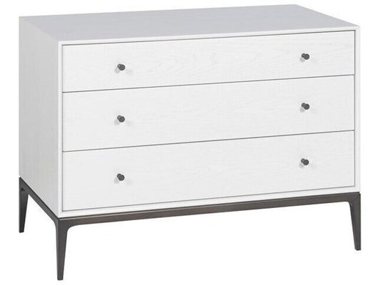 Essence 3-Drawer Nightstand White Oak with Heirloom Bronze