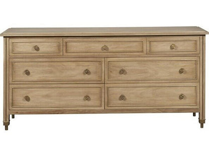 Reflection 7-Drawer Double Dresser in Latte with Brass Hardware