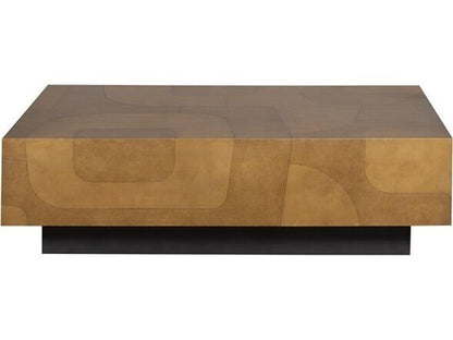 Calder Rectangular Coffee Table in Dual Tone Brass and Black