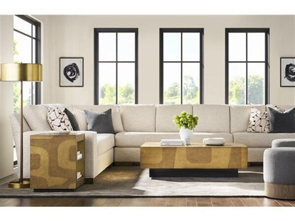 Calder Rectangular Coffee Table in Dual Tone Brass and Black
