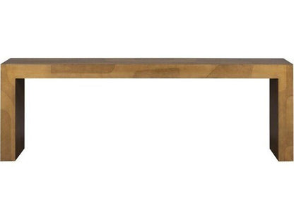 Calder Rectangular Wood Console Table with Dual Tone Brass Finish