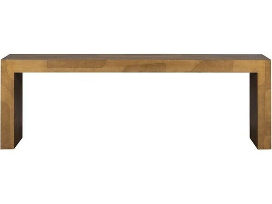 Calder Rectangular Wood Console Table with Dual Tone Brass Finish