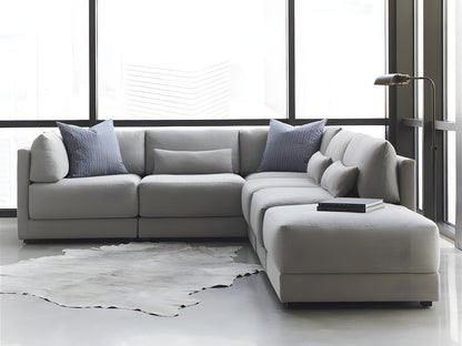Ease Beige Upholstered Sectional Sofa